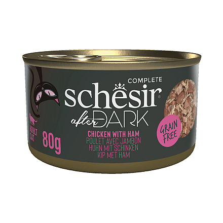 Schesir Kattenvoer After Dark Kip & Ham Bouillon 80 gr