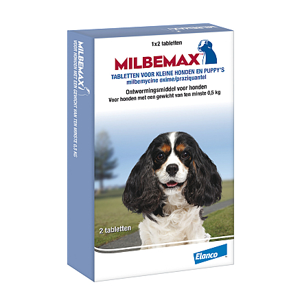 Milbemax tabletten kleine hond/puppy <br>0,5 - 10 kg 2 st